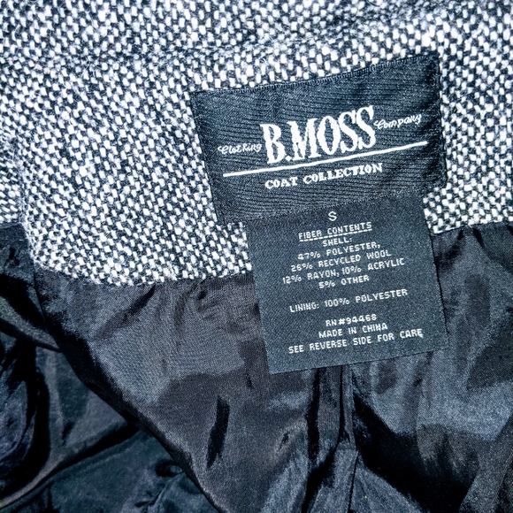 B.Moss thick houndstooth belted pea coat - Picture 2 of 7